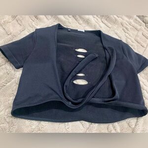 Gymshark Black Cut-Out Crop Top